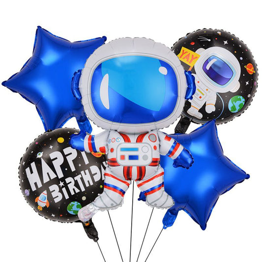 太空人生日氣球束
